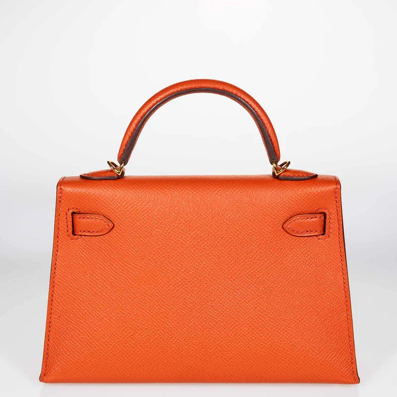 橙色 Epsom Kelly 手提包，后背尺寸 20cm