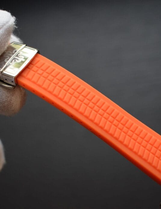 Orange Rubber Apple Watch Bands Patek close