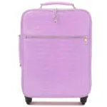 وردي فاتح حقيبة سفر جلد التمساح أمامية