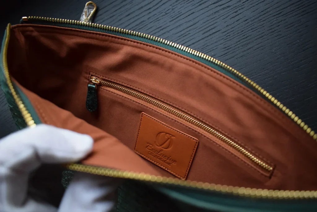 PYTHON leather pouch inside