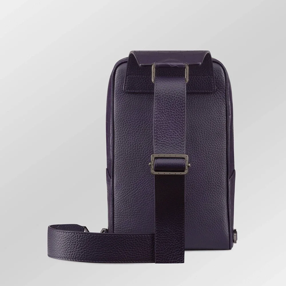 Purple Crocodile Sling Bag back