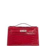 Red Crocodile Clutch Bag Kelly Pochette