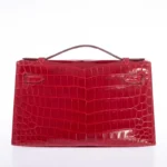 Red Crocodile Clutch Bag Kelly Pochette