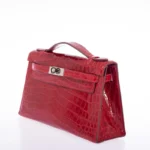 Red Crocodile Clutch Bag Kelly Pochette
