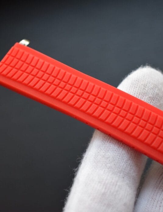 Red Rubber Apple Watch Bands Patek close