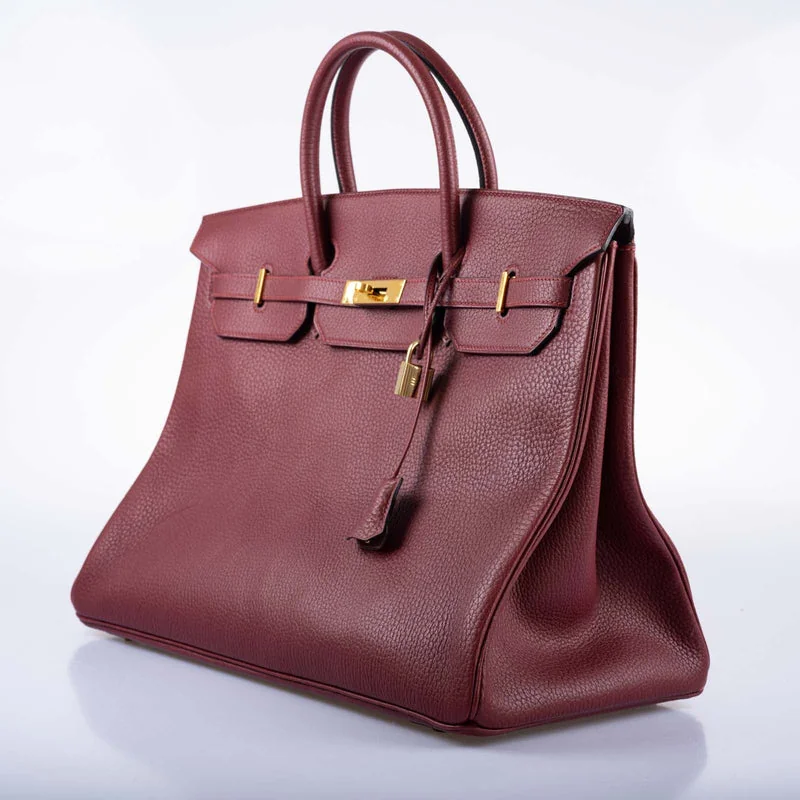红色 Togo 手提包 Birkin 40cm 侧边