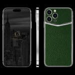 SILVER IPHONE 14 PRO MAX GREEN LEATHER