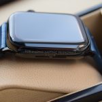 Vue latérale de la montre Apple personnalisée 4 crocodile