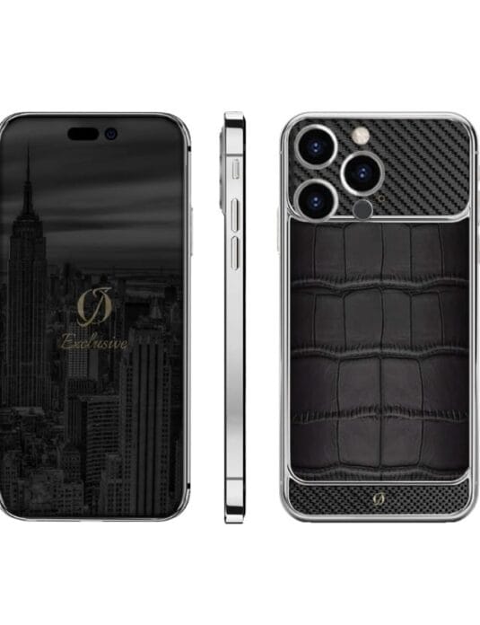 Silver iphone 16 pro max carbon crocodile