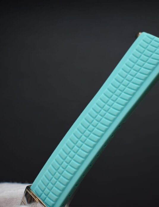 Tiffany Blue Rubber Apple Watch Bands Patek close