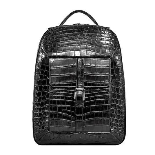 Unisex crocodile Leather Backpack Stylish Alligator Travel Bag1
