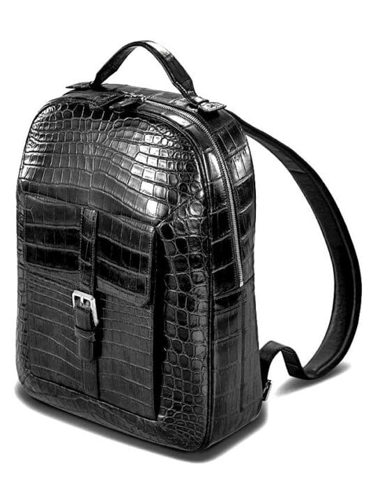 Unisex crocodile Leather Backpack Stylish Alligator Travel Bag2