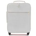 أبيض حقيبة سفر جلد التمساح أمامية