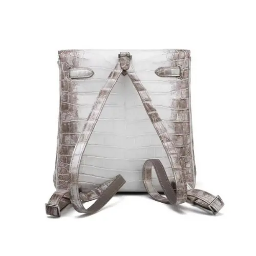 White Himalaya Crocodile Leather Backpack