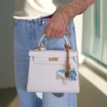White Togo Handbag Kelly 25cm