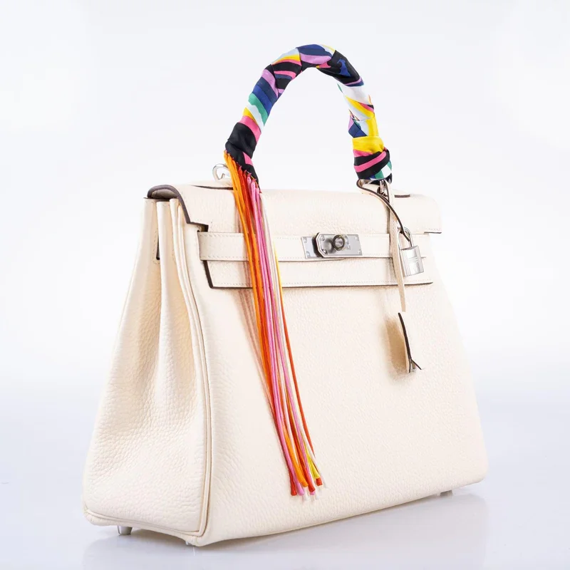 白色 Togo 手提包 Kelly 32