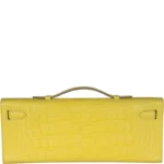 Yellow Crocodile Clutch Kelly 31 cm