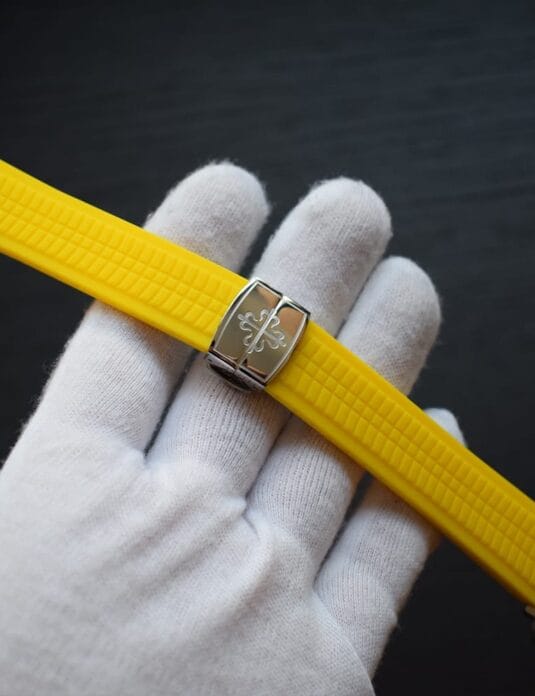 Yellow Rubber Apple Watch Bands Patek
