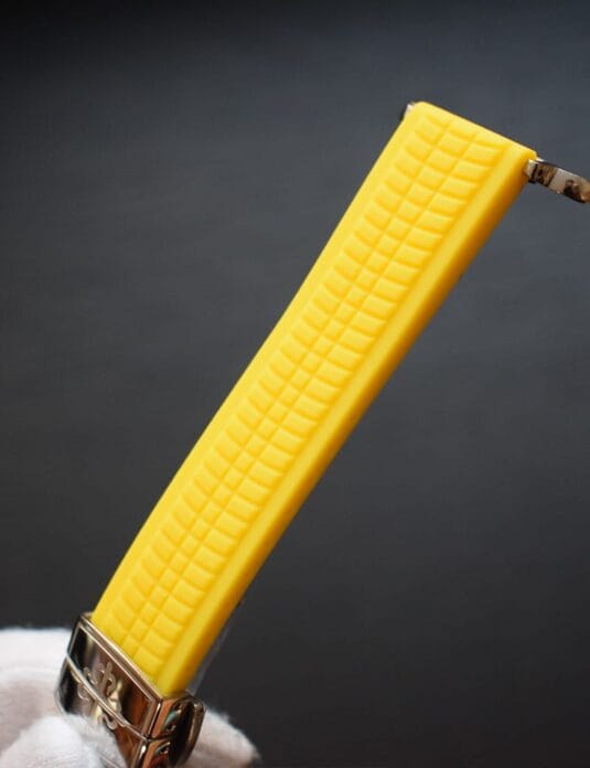 Yellow Rubber Apple Watch Bands Patek close