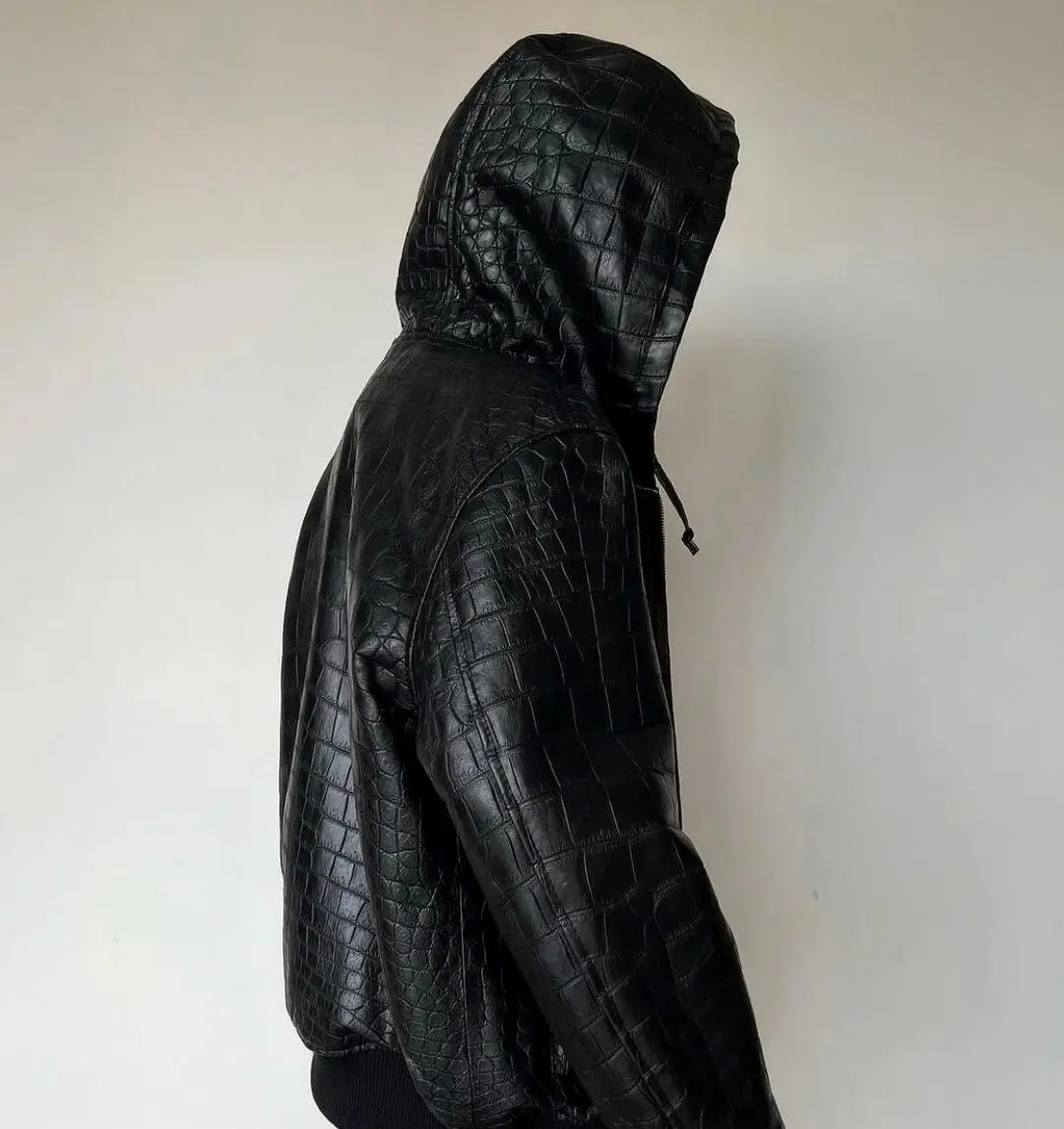 100% Real Crocodile/Alligator Leather Jacket Made To Measure-Customize  Jacket