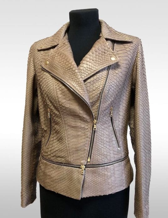 beige python ladies jacket oj exclusive