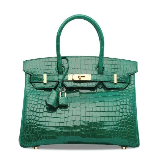 Green crocodile handbag