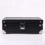 black crocodile embossed leather trunk front