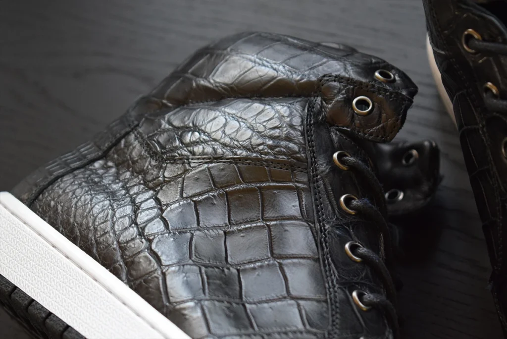 black crocodile sneaker side oj exclusive