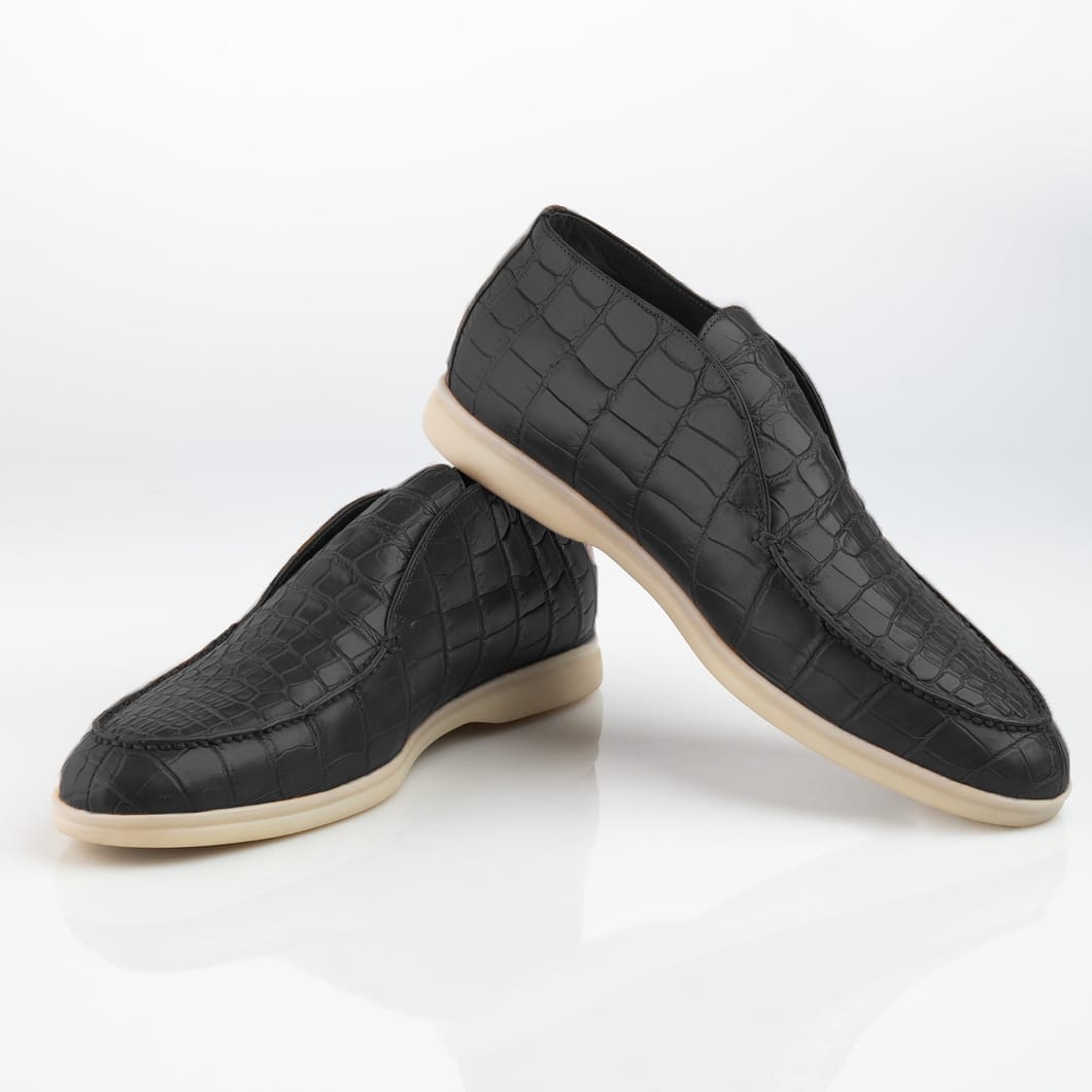 black crocodile open walk shoes black crocodile open walk shoes