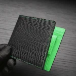 black epi leather wallet green