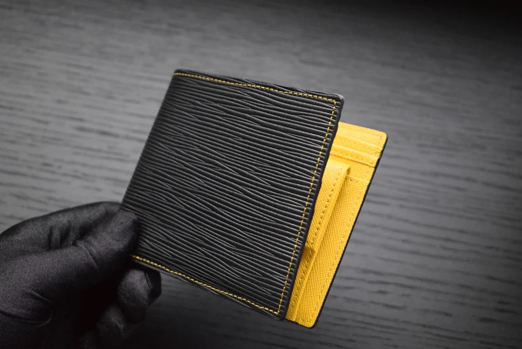 black epi leather wallet yellow