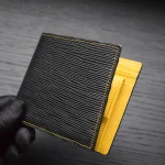black epi leather wallet yellow