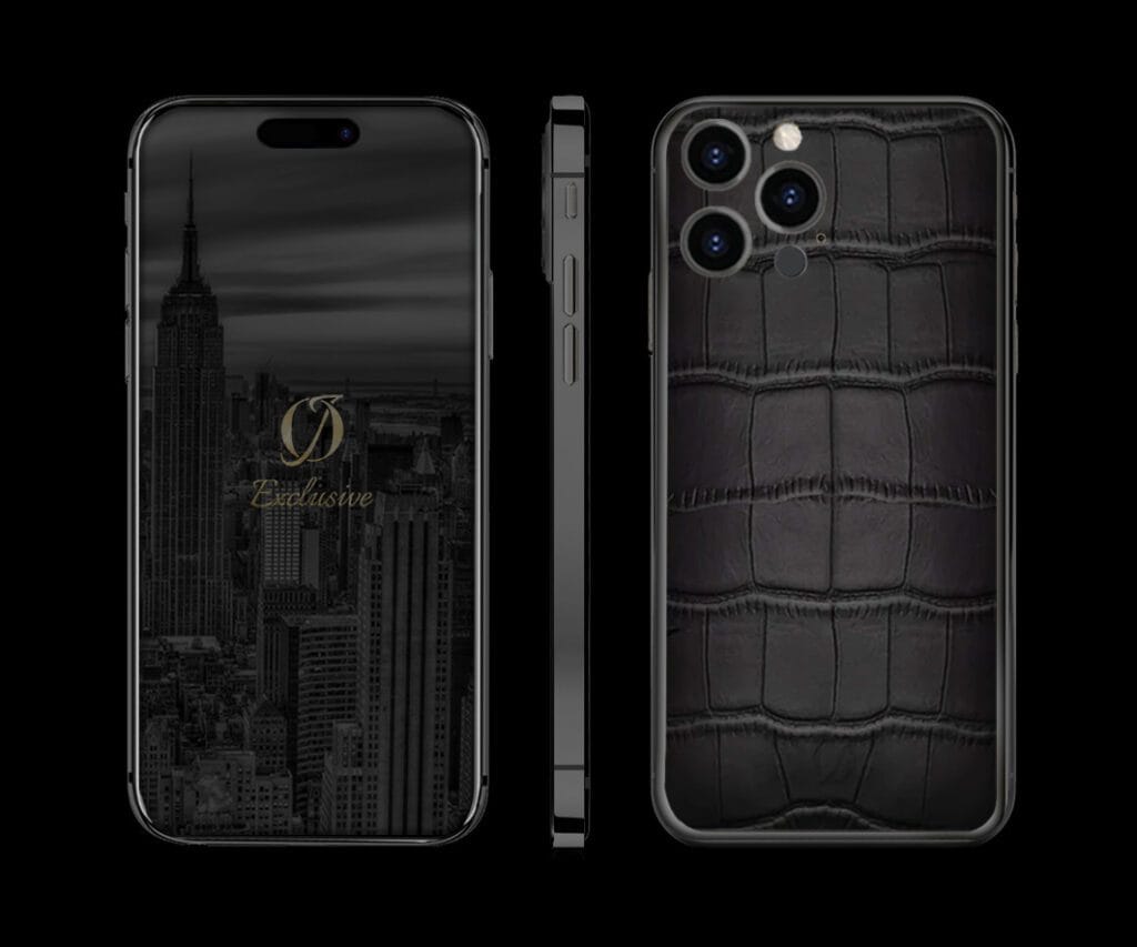 black iphone 14 pro black crocodile