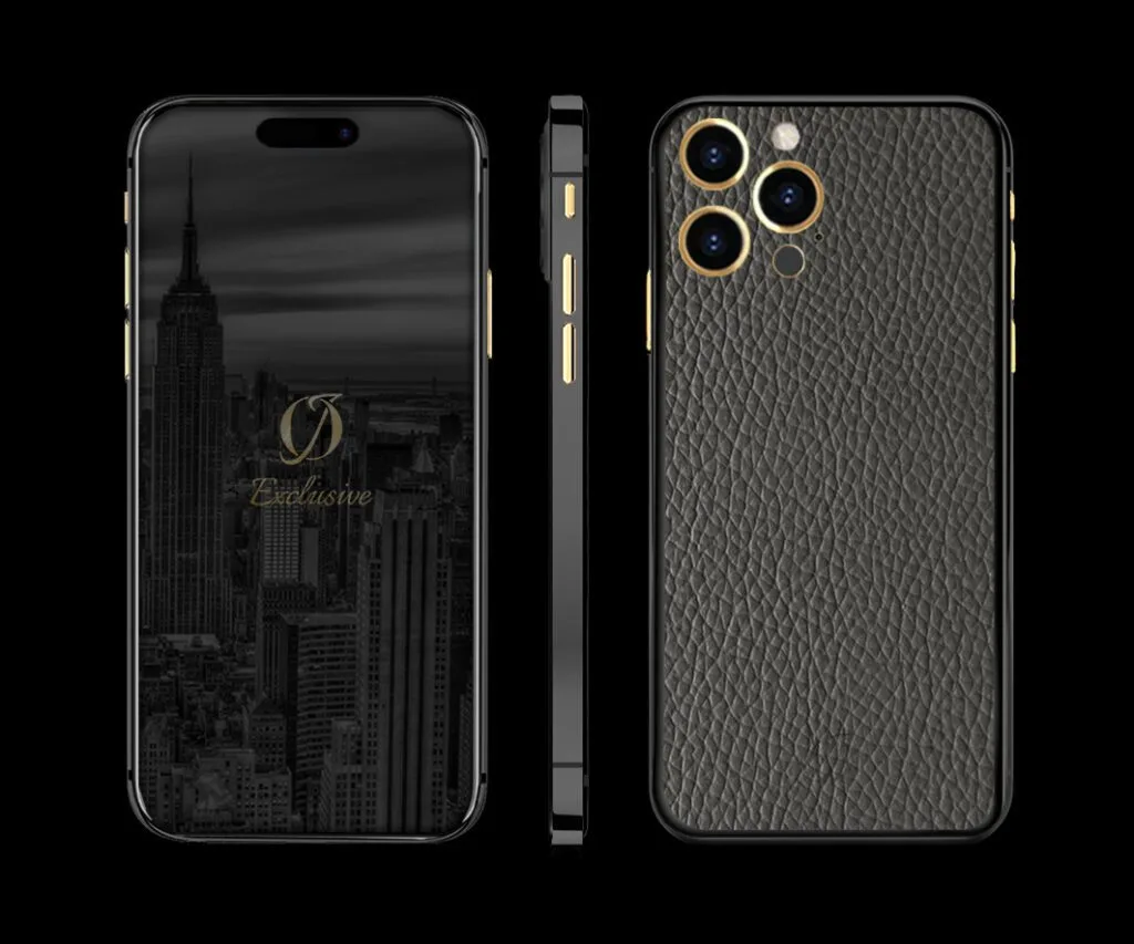 noir iphone 14 pro cuir gris
