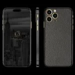noir iphone 14 pro cuir gris