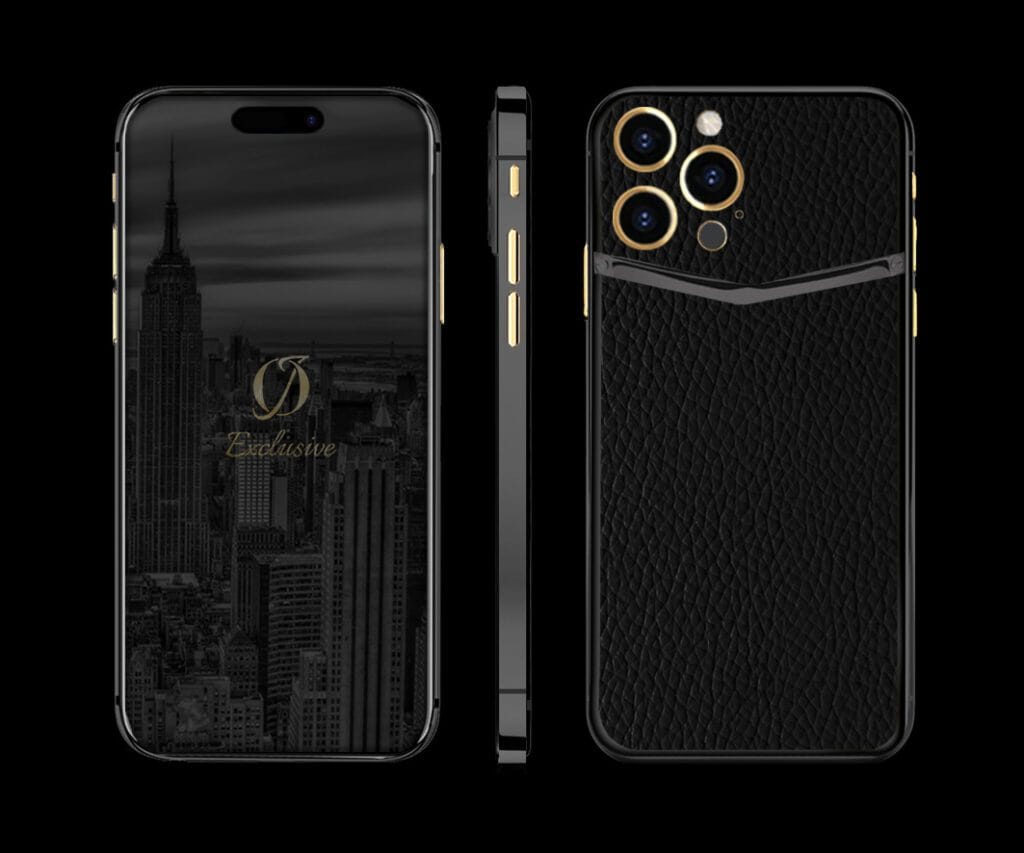 black iphone 14 pro leather black