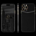black iphone 14 pro leather black