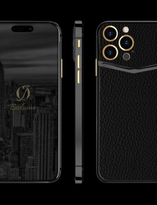 black iphone 14 pro leather black