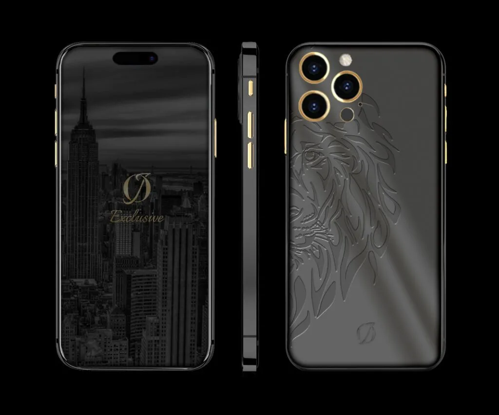 black iphone 14 pro lion