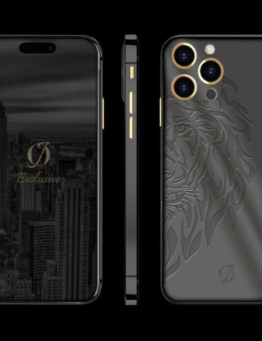 black iphone 14 pro lion