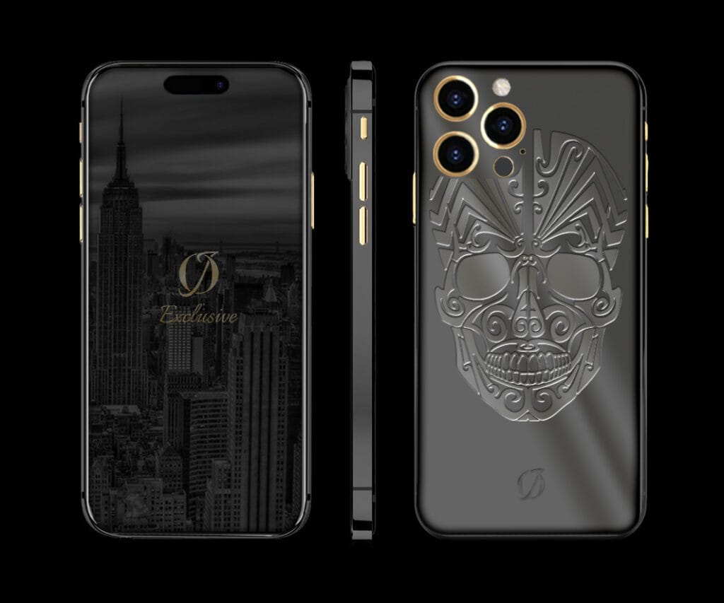 black iphone 14 pro skull edition