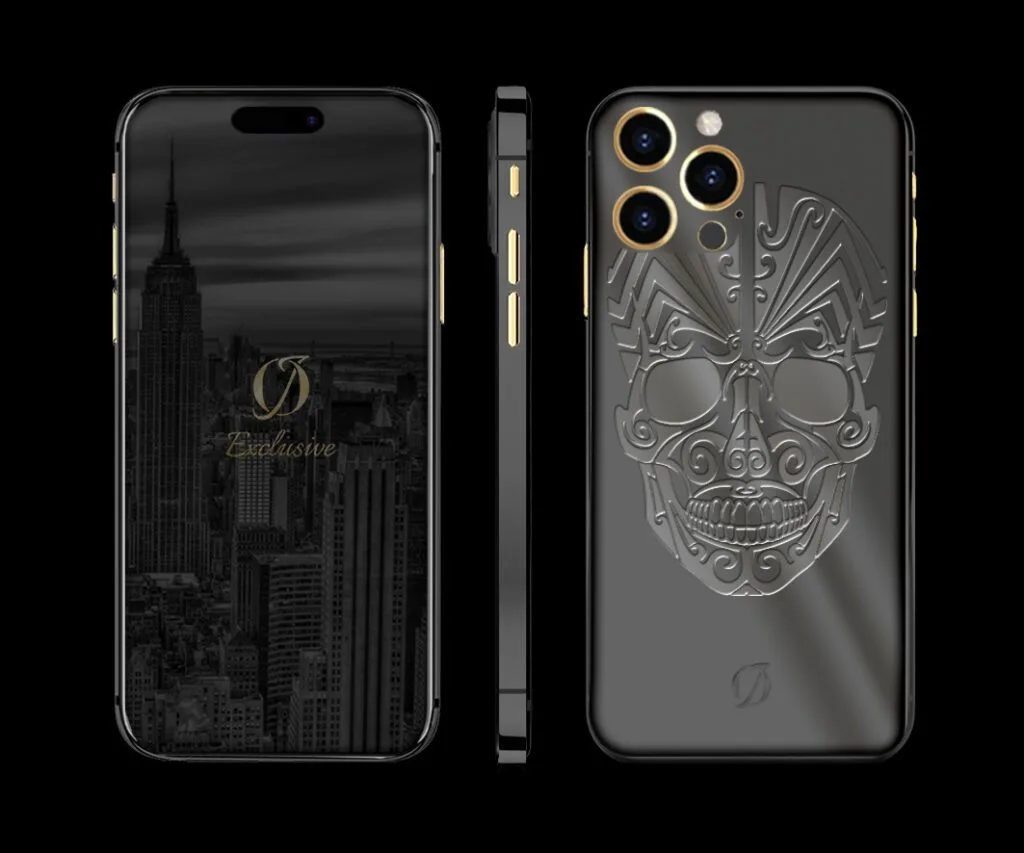 black iphone 14 pro skull edition