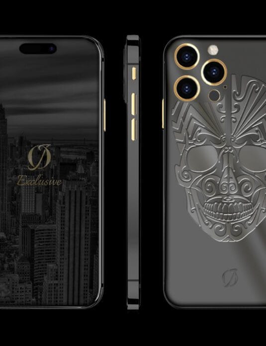 black iphone 14 pro skull edition