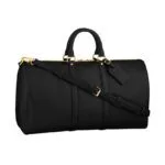 black leather duffle bag weekender
