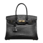 black crocodile handbag classic
