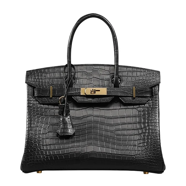 black matte crocodile lv hanbag birkin design1