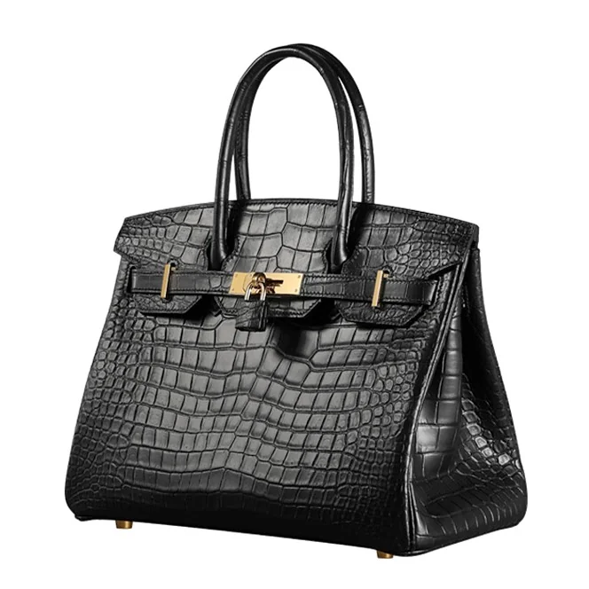 black matte crocodile lv hanbag birkin design2
