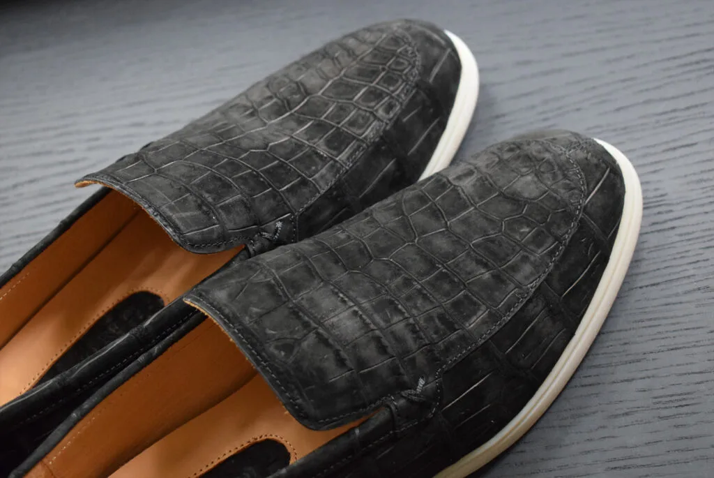 black nubuck crocodile shoes sr2