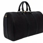 Black python duffle bag