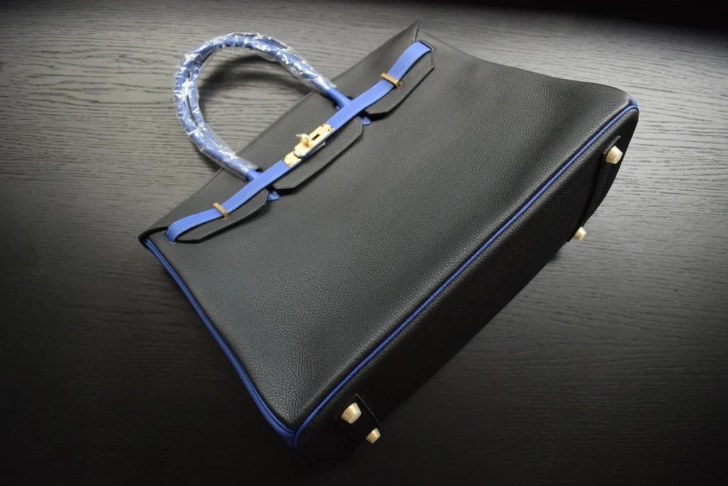 blue black togo leather handbag birkin 40cm